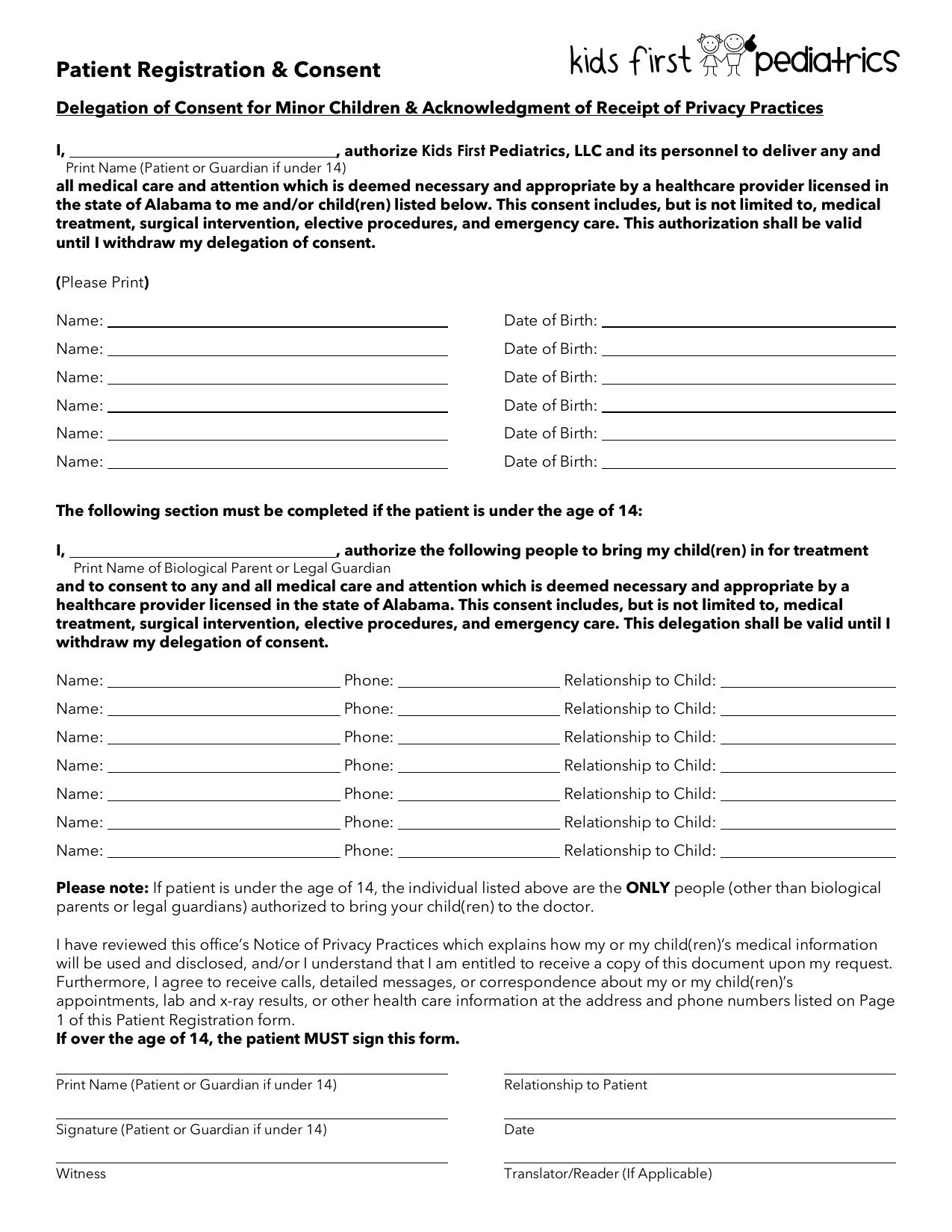 HIPAA form preview