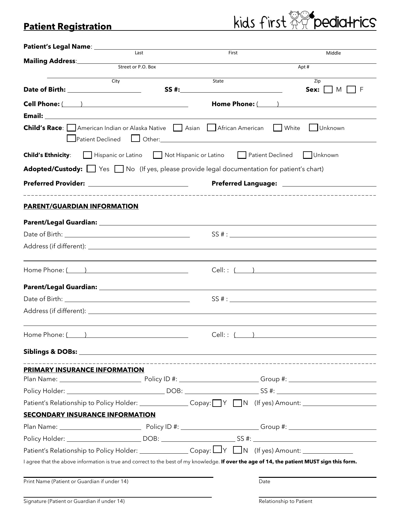 Registration form preview