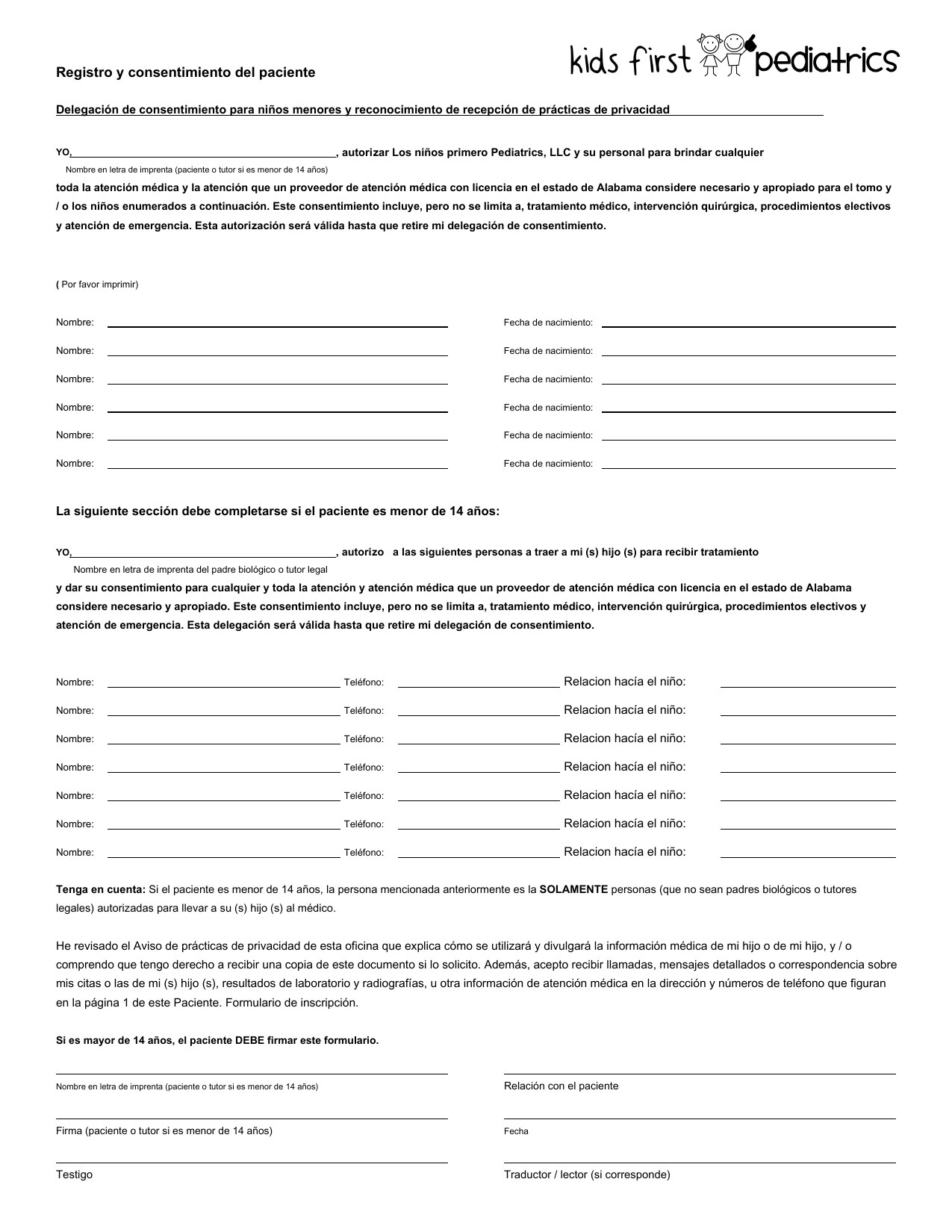 HIPAA form preview